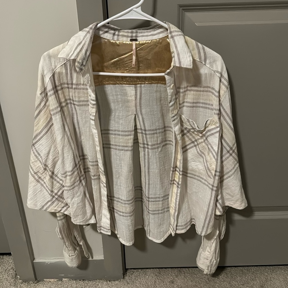 Plaid button down, size x-small